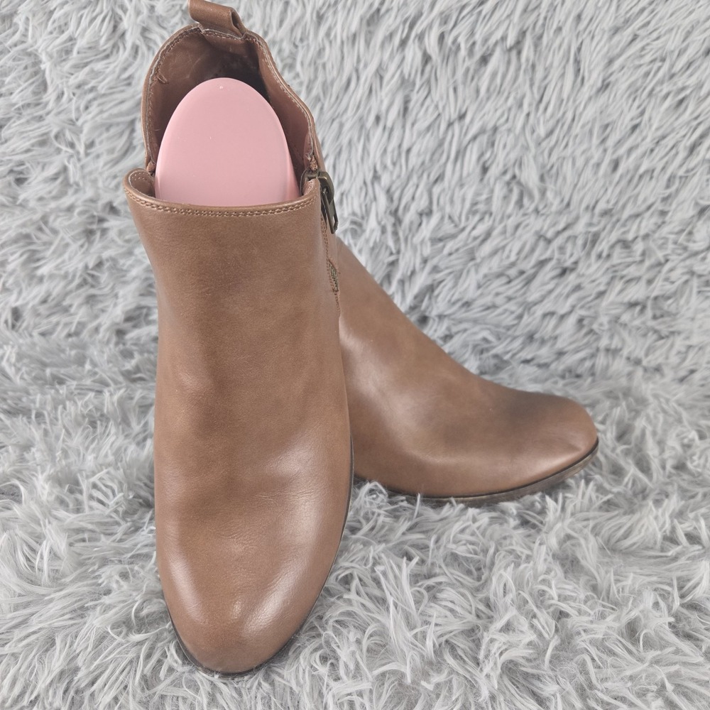 Jessica Cline Womens 9 Brown Dani Faux Leather Zip Ankle Booties 740692
